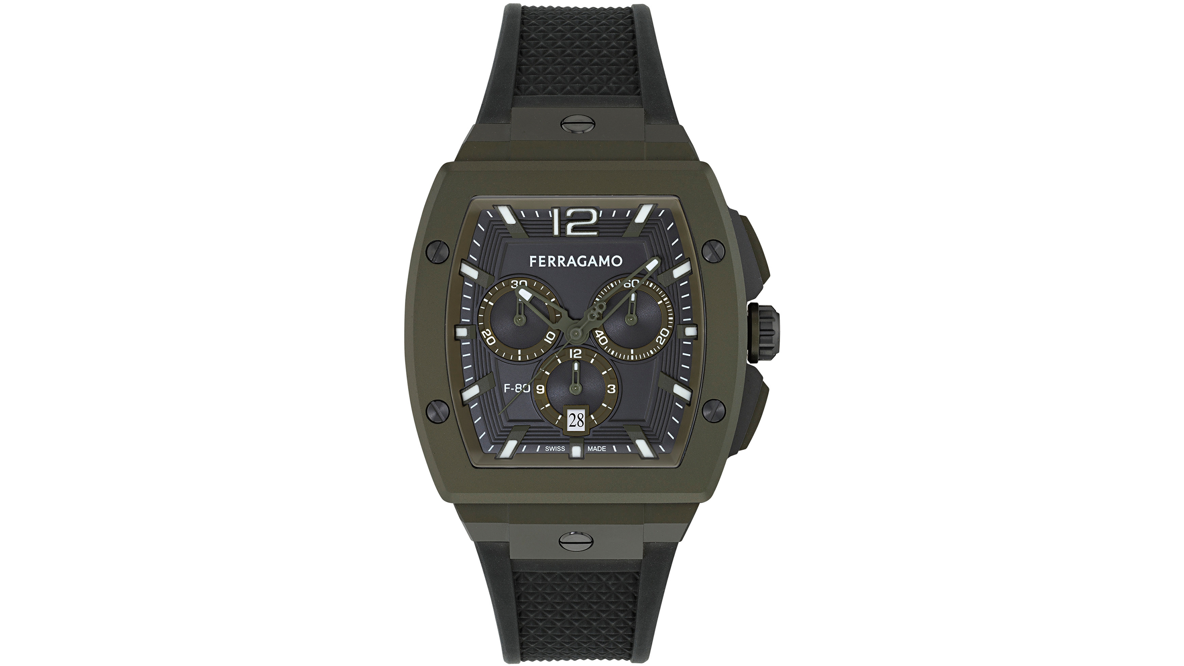 Ferragamo Men's Green Stainless Steel Bracelet Watch, 42mm