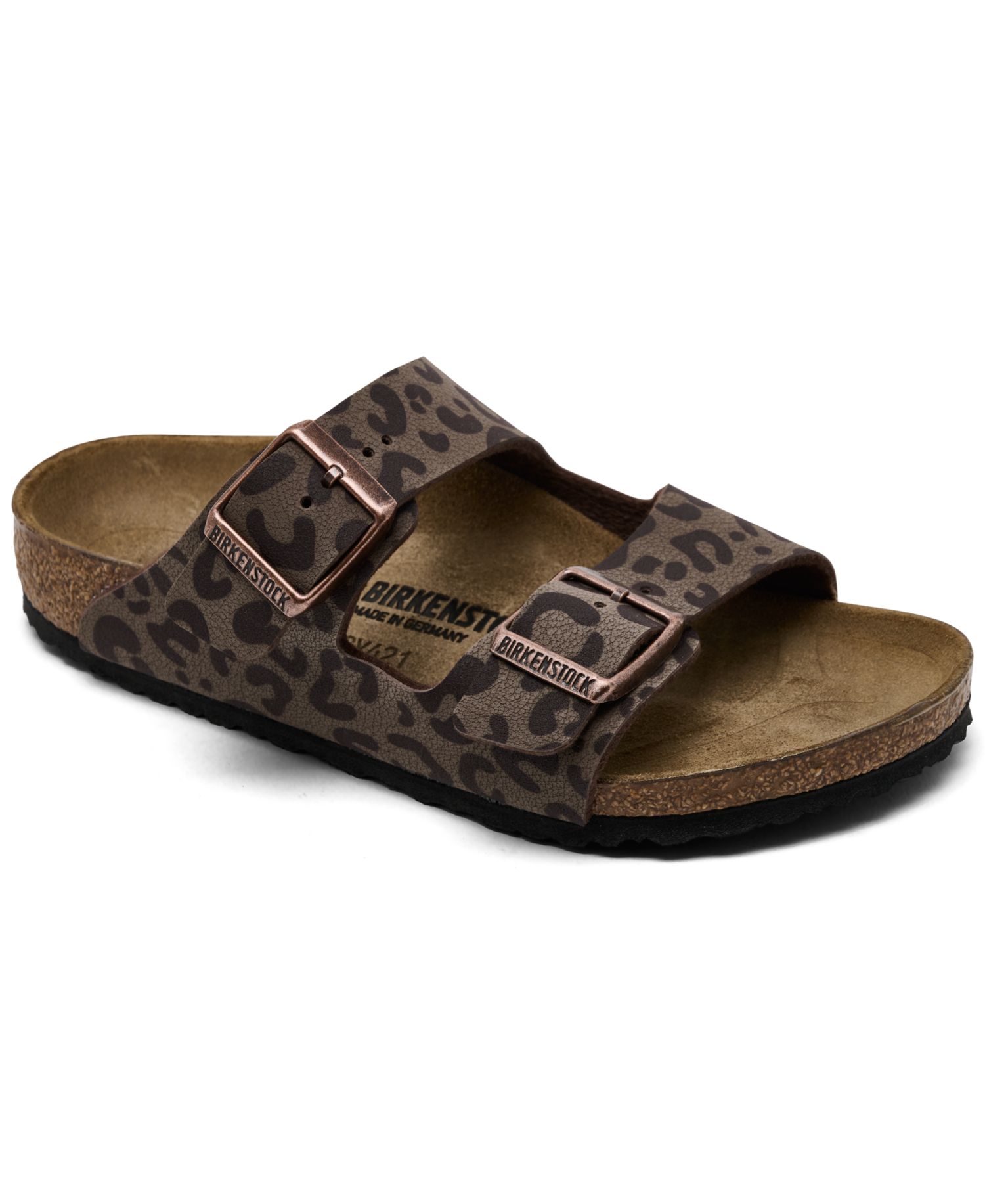 Little Girls Arizona Two-Strap Cork Footbed Leopard Print Sandals from Finish Line