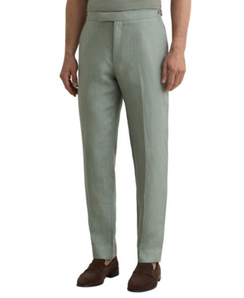 Мужские брюки REISS Atlantic Linen-Twill Tailored-Fit Suit, цвет: Шалфейный
