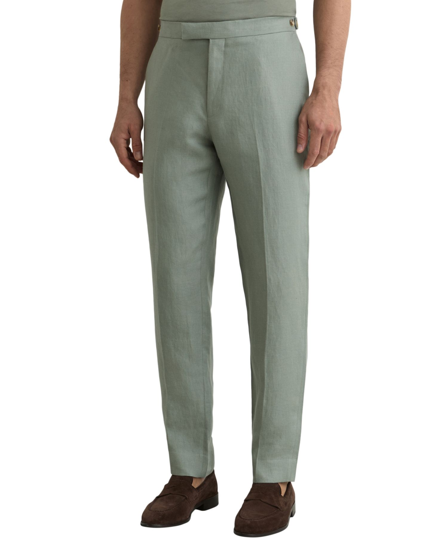 Men's Atlantic Linen-Twill Tailored-Fit Suit Pants