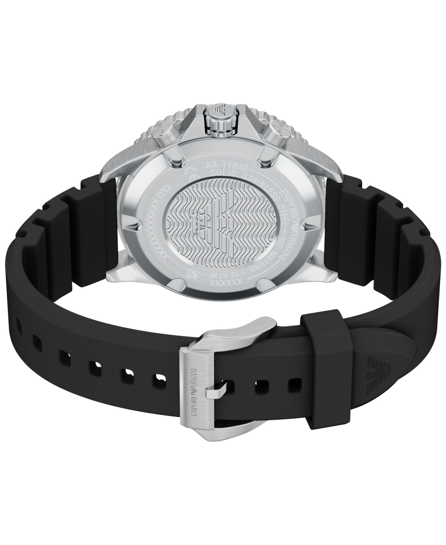 Мужские часы Emporio Armani World Explorer Solar Chronograph Black Silicone 44mm — фото 6