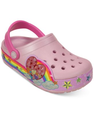 light rainbow crocs