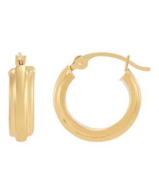 Polished Tube Hoop Earrings in 10K Yellow Gold