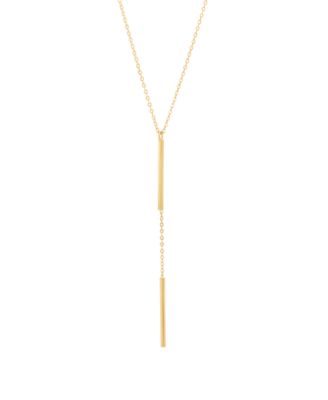 Polished Tube Lariat Necklace in 10k Yellow Gold