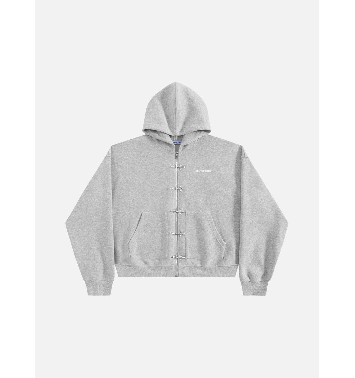 Men's Boxy Metal Toggle Zip Up Hoodie