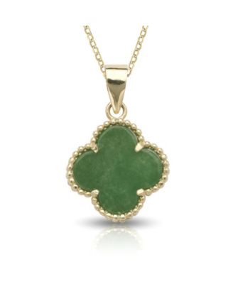 Solid 14k Gold 18 Inch Four-leaf Butterfly Necklace 18x15mm