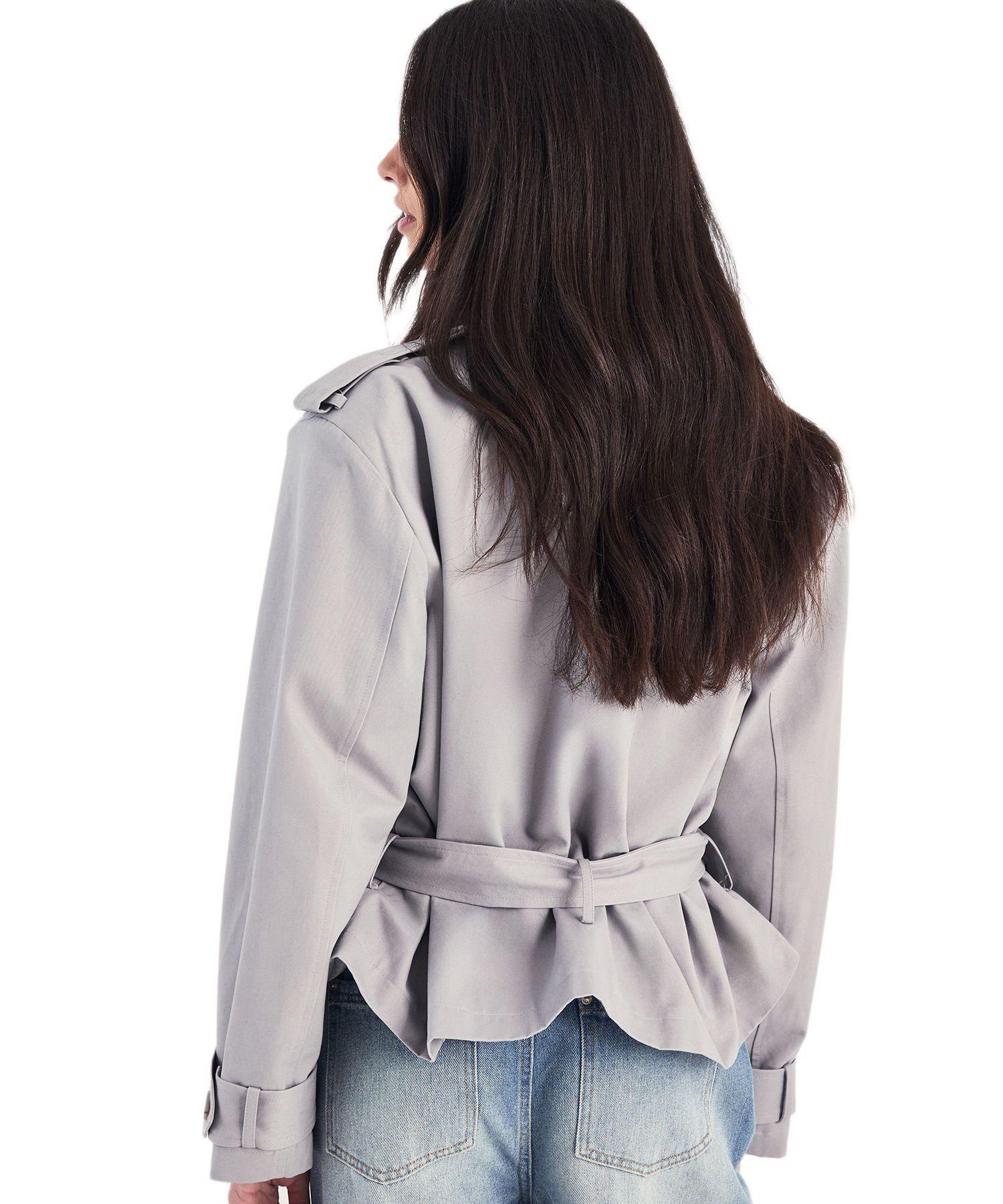Women's Double Breasted Short Trench Coat
