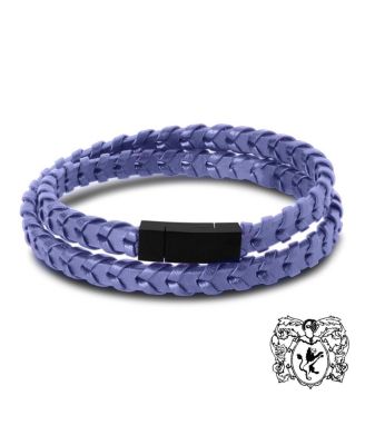 Men's Fishtail Wrap Leather Stainless Steel Bracelet