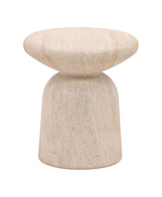 Dovetail Furniture, Marek Faux Travertine Outdoor Side Table