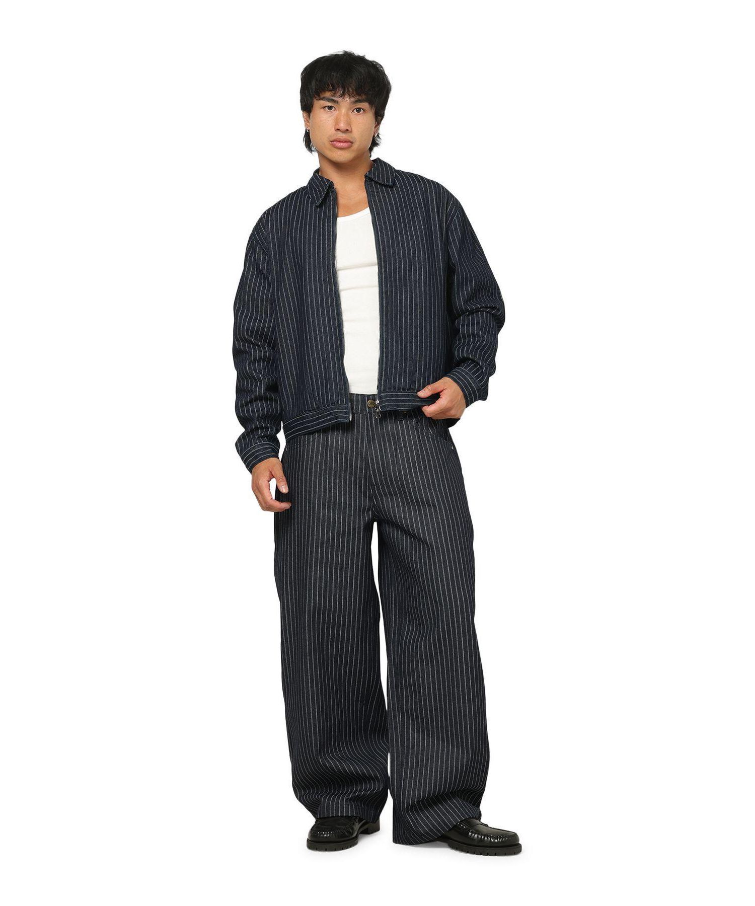 Men's Lockout Pinstripe Canvas Zip-Front Jacket