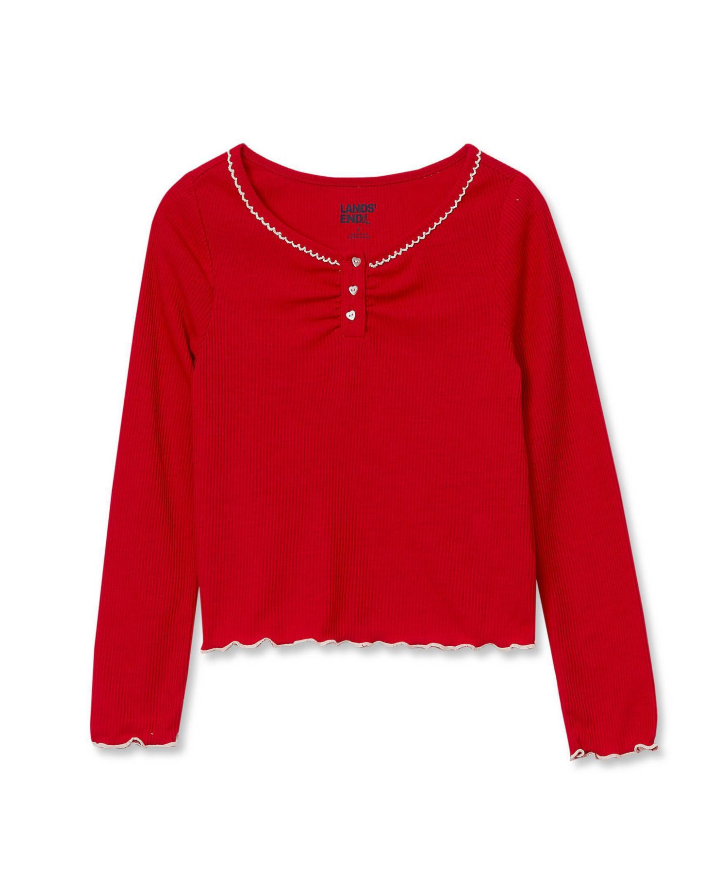Big Girls Long Sleeve Sleep Henley