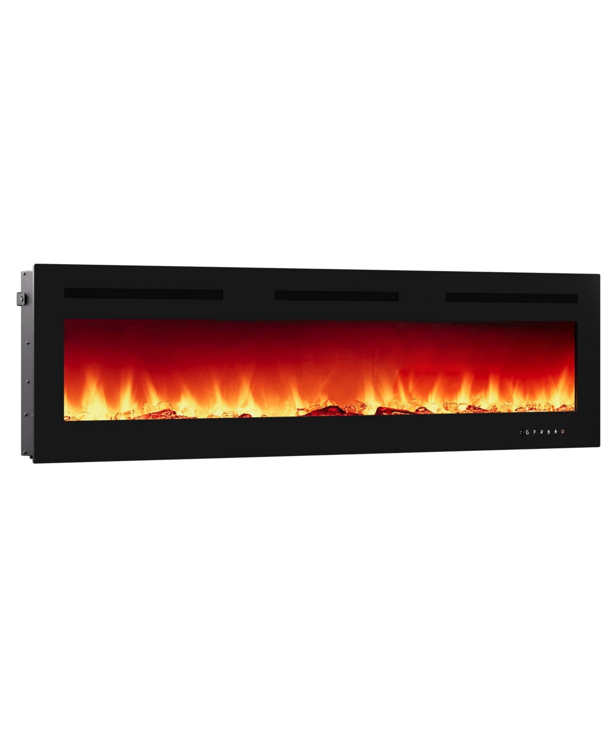 homfan 72Inch Wall Mounted Electric Fireplace 120V 750W 1500W 12 Color Flam Tempered Glass