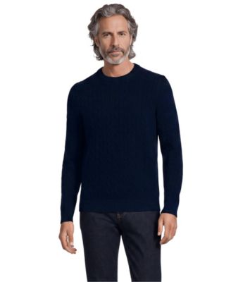 Men's Long Sleeve Cashtouch Cable Crewneck Sweater