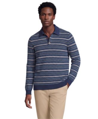 Men's CashTouch Fairisle Long Sleeve Sweater Polo