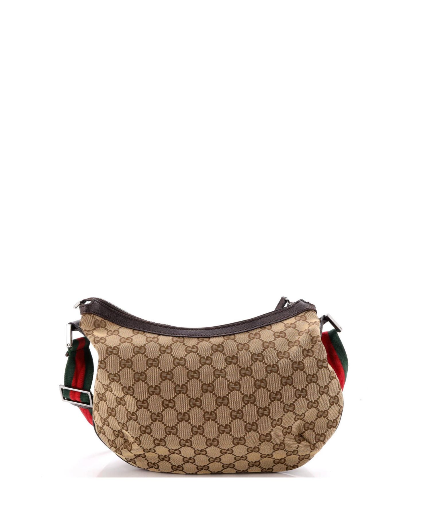 Medium Saddle Zip Messenger Bag GG Canvas with Leather