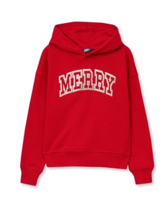 Girls' 4-16 Oversized Dropped-Shoulder Long-Sleeve Hoodie