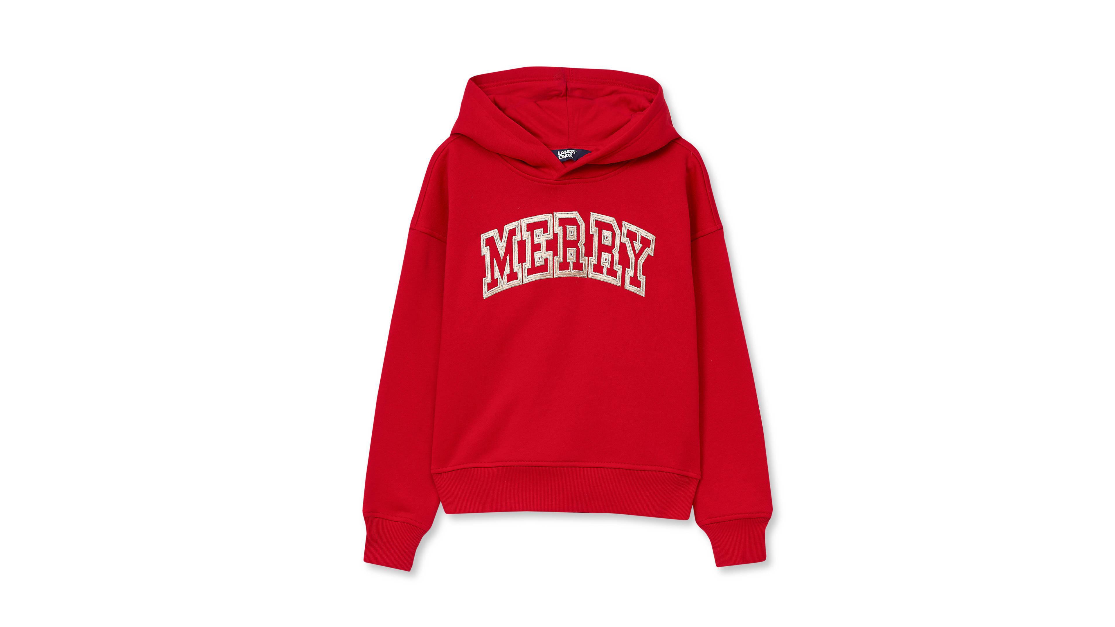 Lands' End Girls' 4-16 Oversized Dropped-Shoulder Long-Sleeve Hoodie
