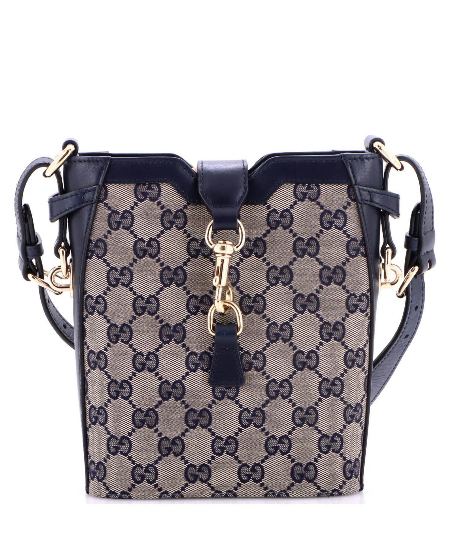 Mini Bucket Bag GG Canvas with Leather