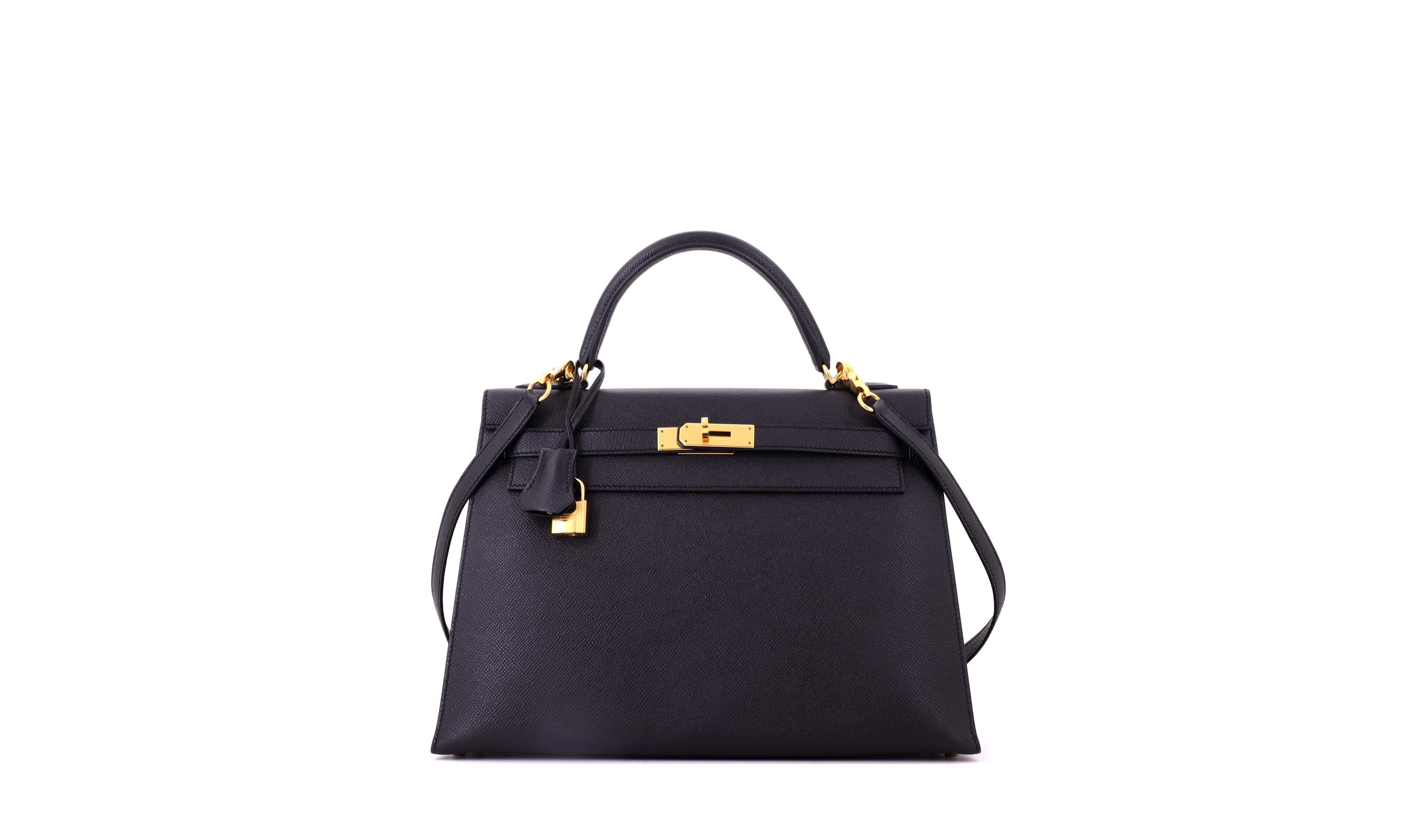 Pre-Owned Hermes Kelly 32 Leather Gold-Tone Hardware Shoulder Bag
