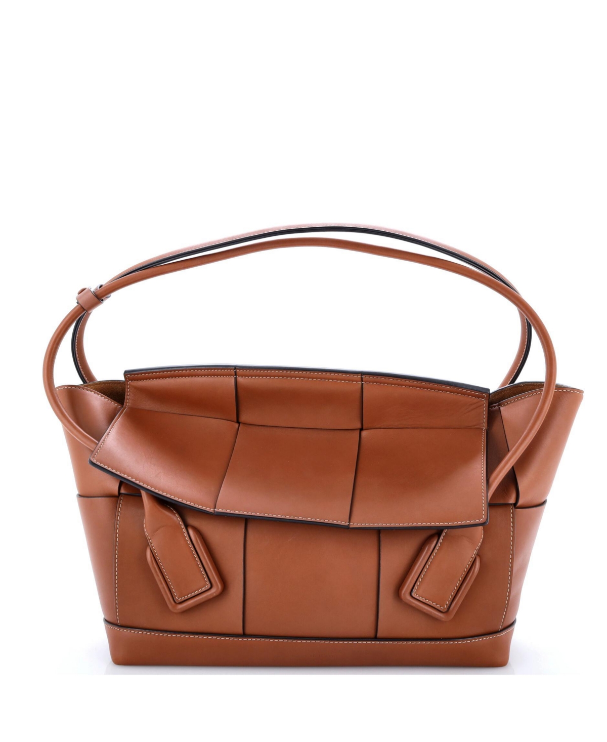 Pre-Owned Bottega Veneta Medium Arco Bag Maxi Intrecciato Leather - Brown