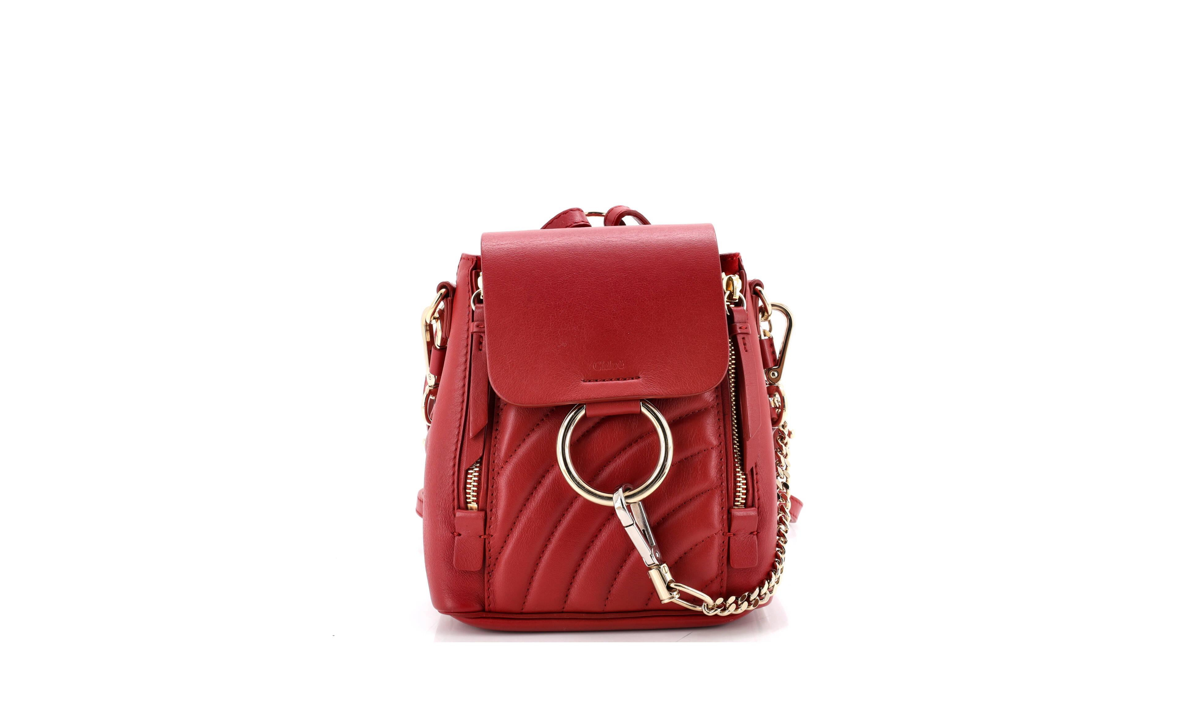 Pre-Owned Chloe Mini Faye Backpack Quilted Leather