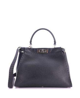 Fendi Selleria Peekaboo Leather Crossbody Handbag