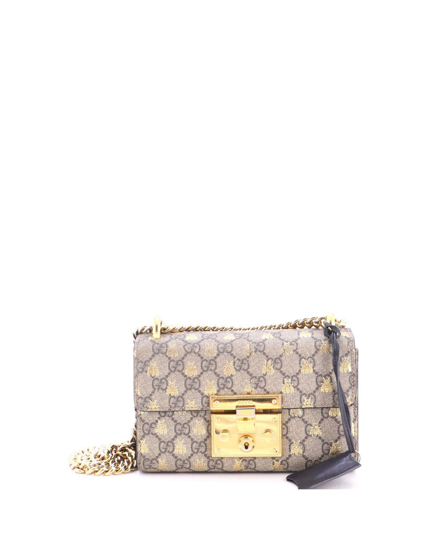 Small Padlock Shoulder Bag Printed GG Coated Canvas