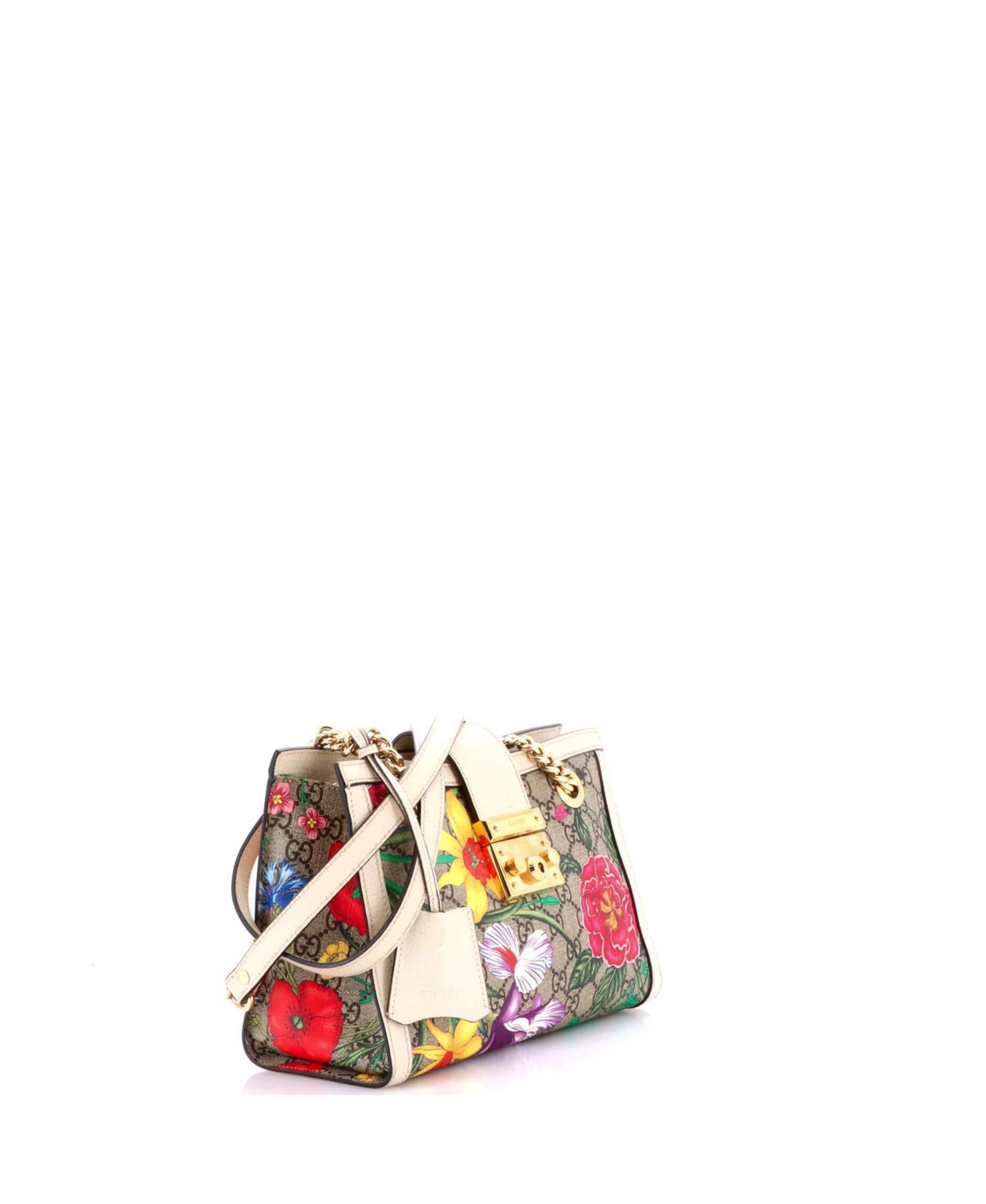 Flora Floral Padlock Chain Coated Canvas Small Tote