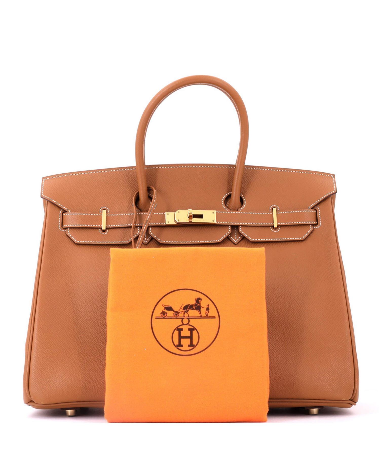 Pre-Owned Hermes Birkin 35 Handbag Brown Epsom with Gold Hardware