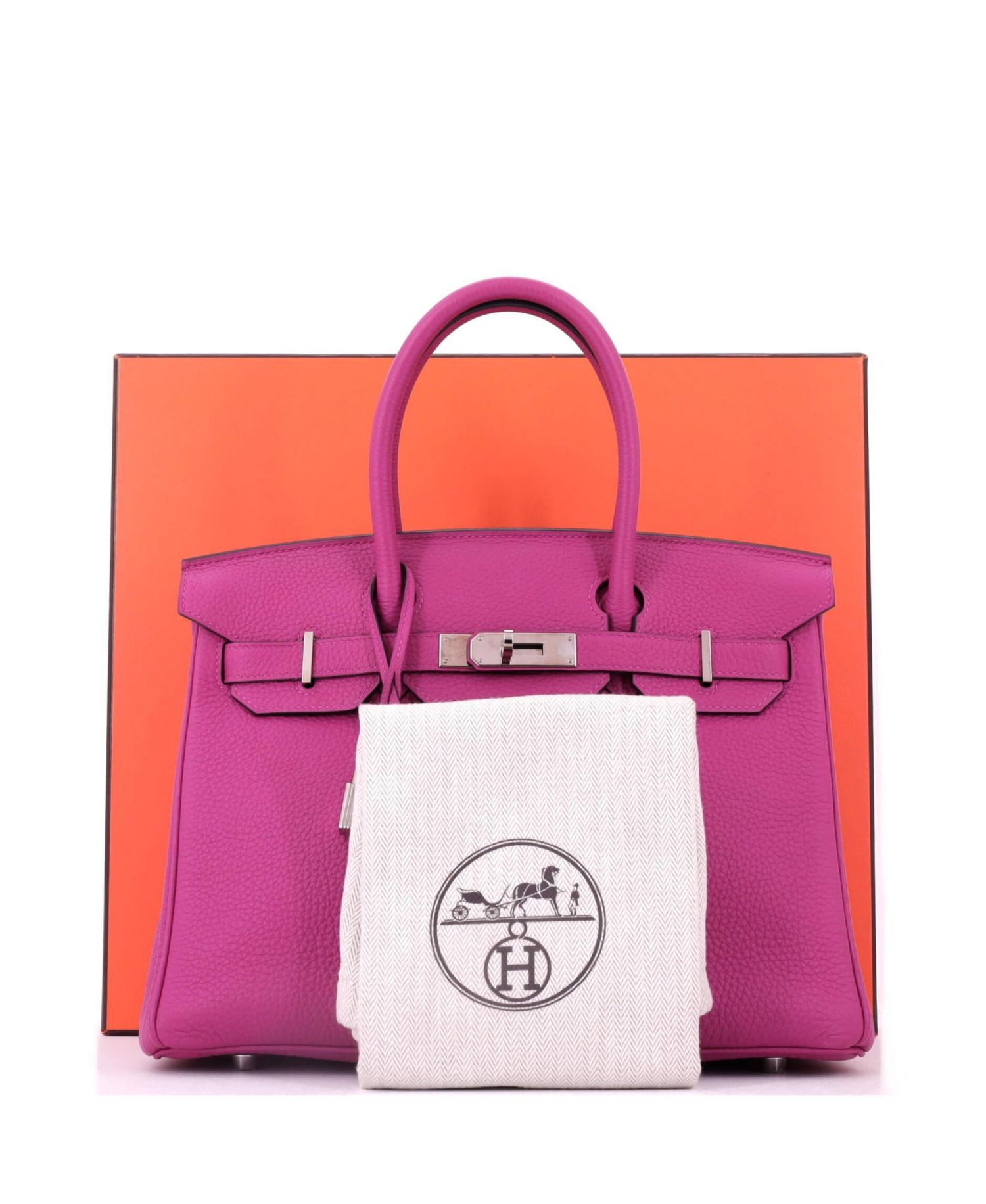 Pre-Owned Hermes Birkin 30 Handbag Pink Togo with Palladium Hardware