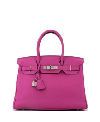 Pre-Owned Hermes Birkin 30 Handbag Pink Togo with Palladium Hardware