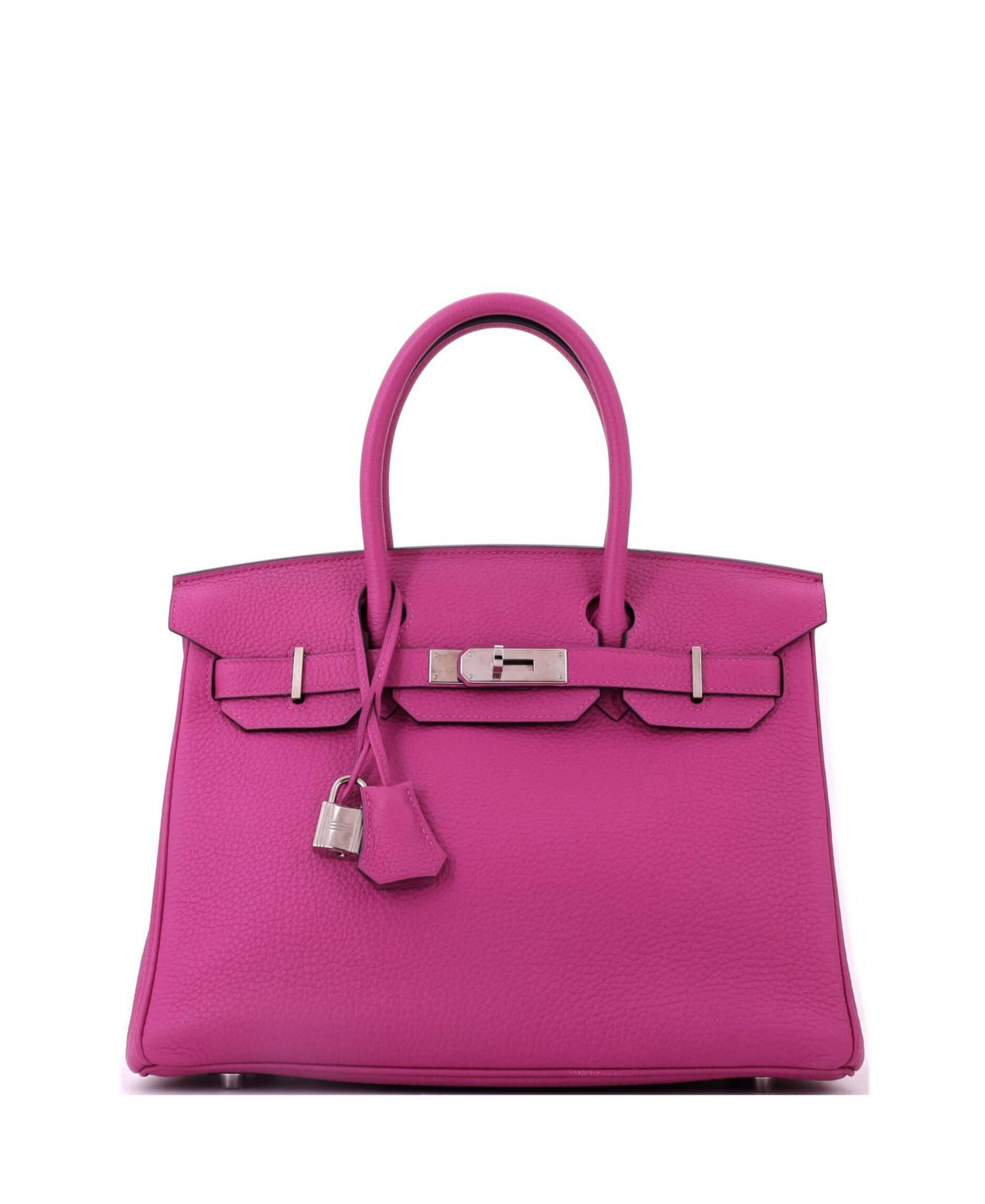 Pre-Owned Hermes Birkin 30 Handbag Pink Togo with Palladium Hardware
