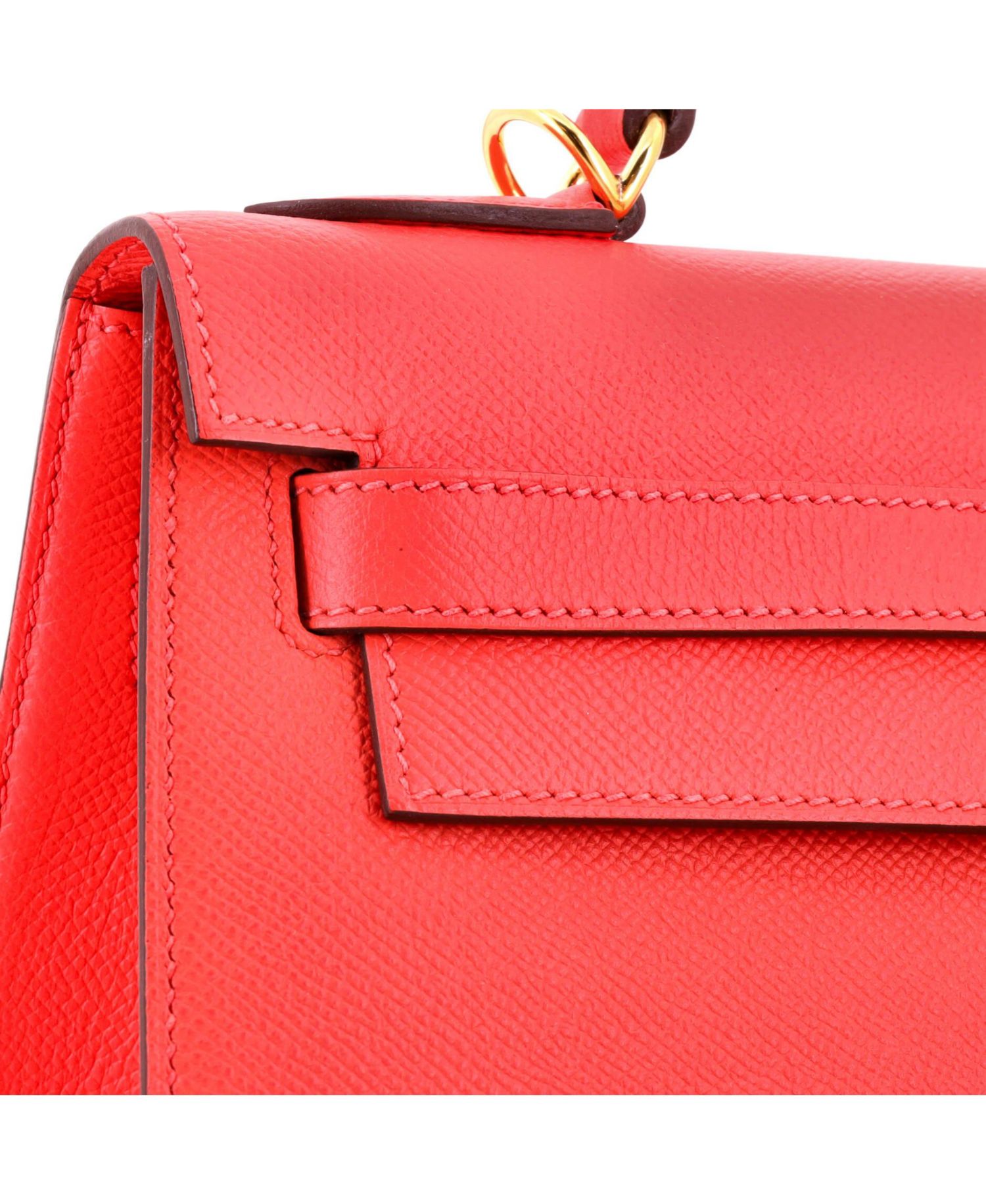 Pre-Owned Hermes Kelly 32 Handbag Pink Epsom with Gold Hardware