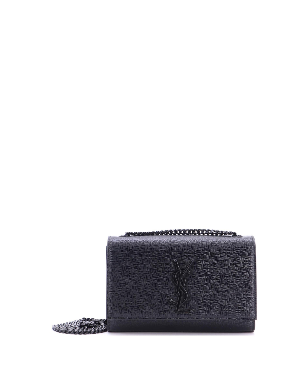 Pre-Owned Saint Laurent Small Classic Monogram Crossbody Bag Grainy Leather - Black