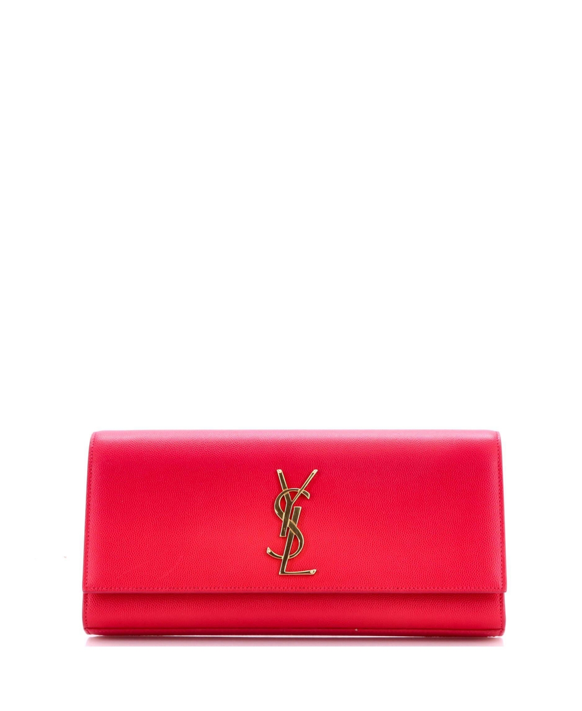 Pre-Owned Saint Laurent Evening Leather Classic Monogram Clutch - Pink