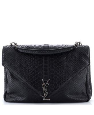 Large Classic Monogram College Bag Embossed Leather