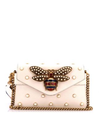 Mini Broadway Pearly Bee Shoulder Bag Embellished Leather