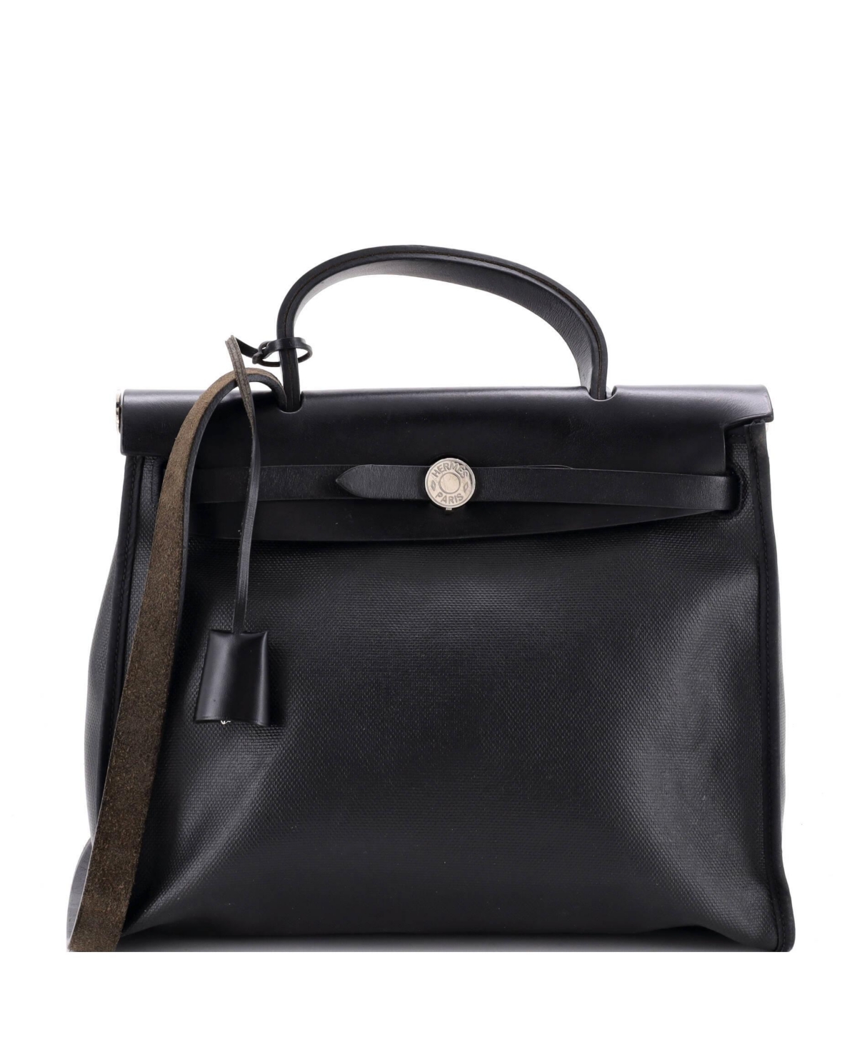 Pre-Owned Hermes Herbag Zip Berline Top-Handle Canvas and Leather Tote