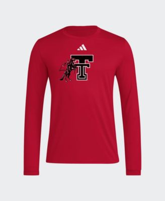 Men's Red Texas Tech Red Raiders Primary Locker Logo Pre-Game Long Sleeve T-Shirt