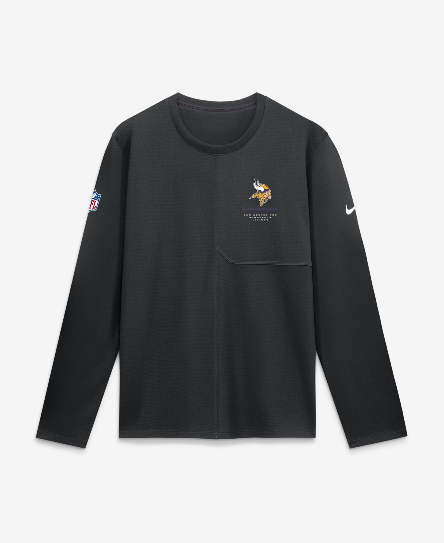 Men's Black Minnesota Vikings Sideline Coaches UV Dri-FIT Long Sleeve Shirt