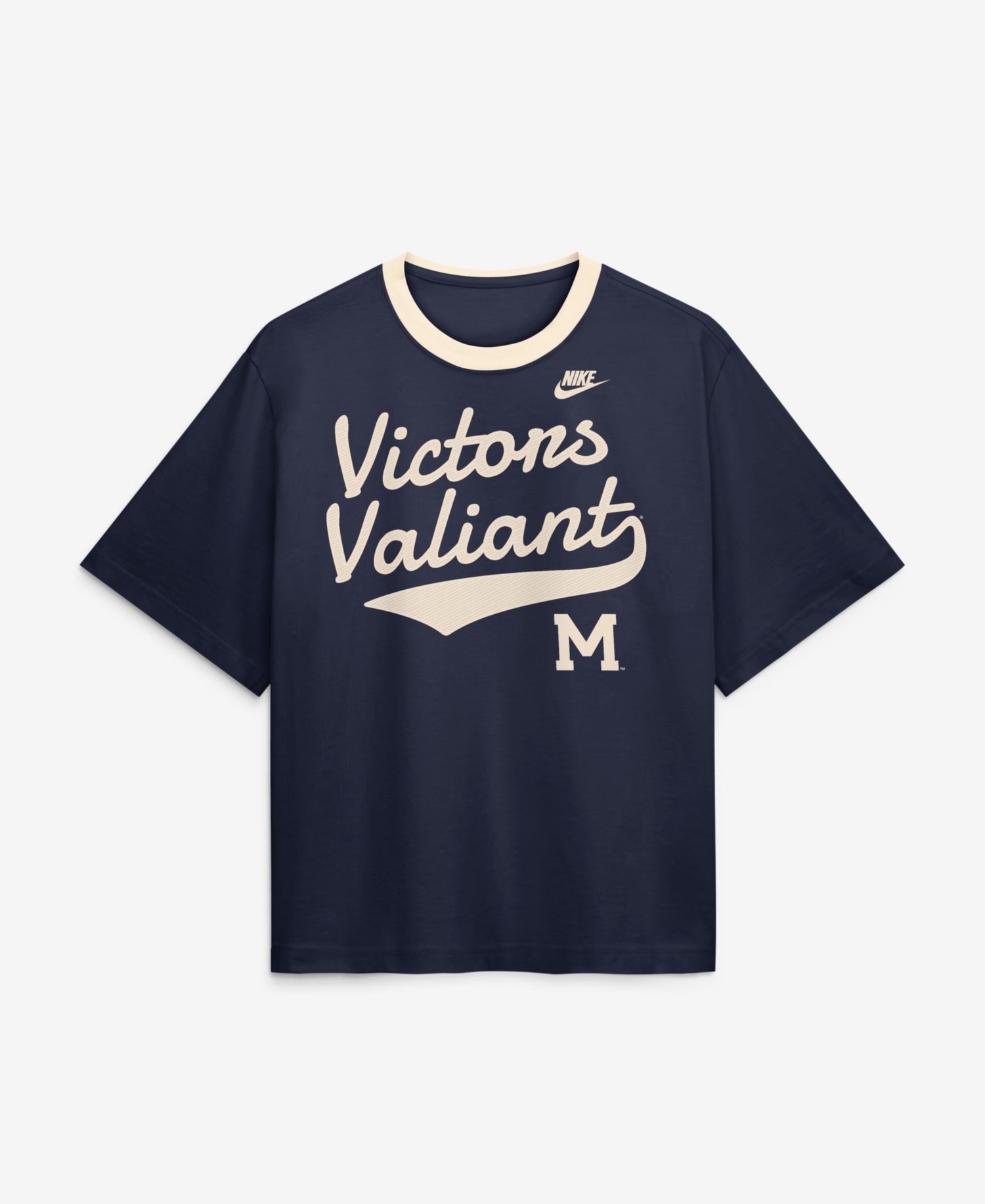 Women's Navy Michigan Wolverines Legacy Fight Song Boxy T-Shirt
