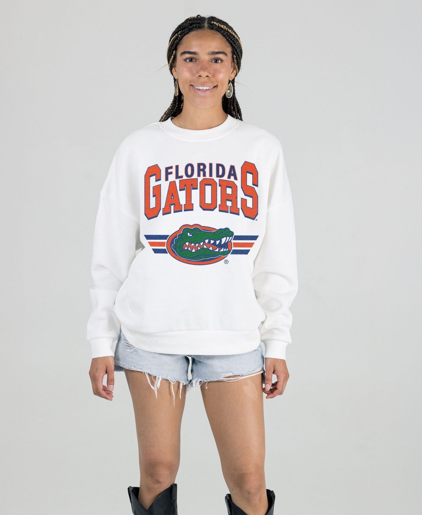 Женская толстовка Gameday Couture White Florida Gators Oversized Premium Fleece — фото 1