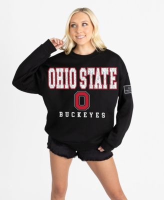 Women's Black Ohio State Buckeyes Oversized Level Up Black Label Premium Sweatshirt