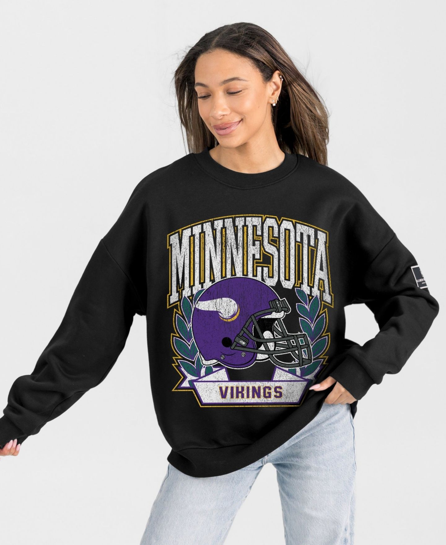 Женская толстовка Gameday Couture Black Minnesota Vikings Oversized Victory Lane Black Label Premium Fleece — фото 5