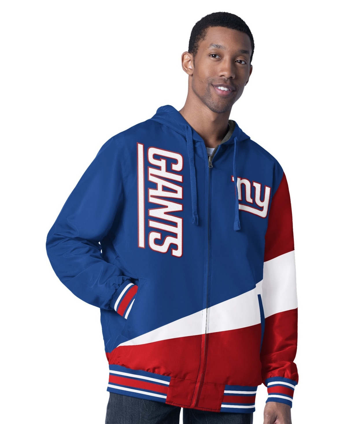 G-iii Sports by Carl Banks Men's New York Giants Dual Threat Reversible Full-Zip Hooded Jacket - Royal, Charcoal