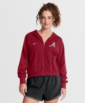 Women's Crimson Alabama Crimson Tide Mantra Cropped Full-Zip Hoodie