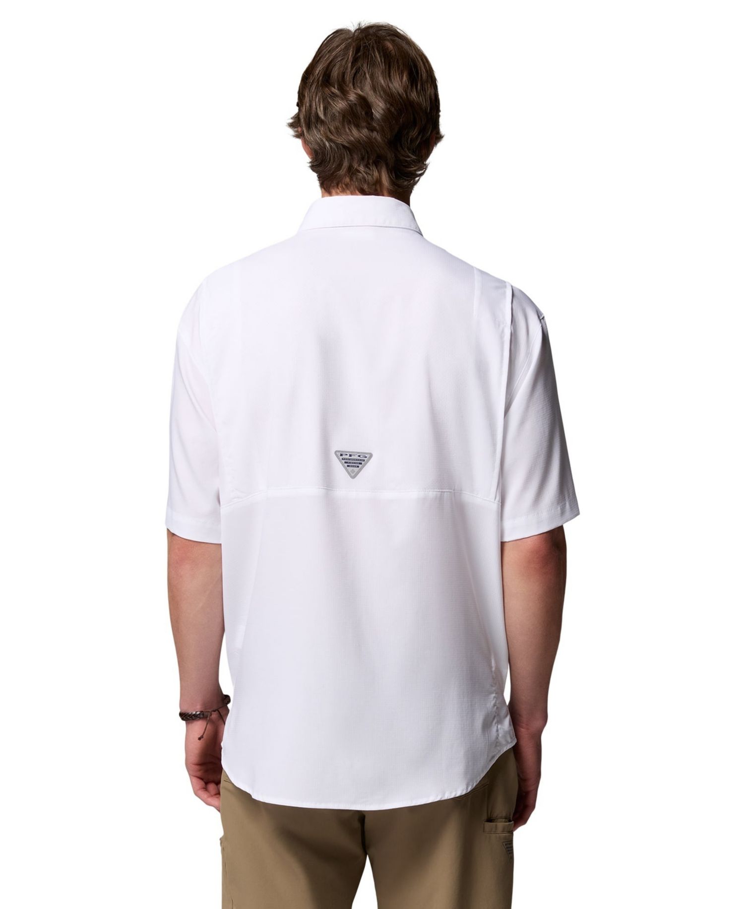 Men's White Georgia Bulldogs Tamiami Omni-Shade Button-Down Shirt