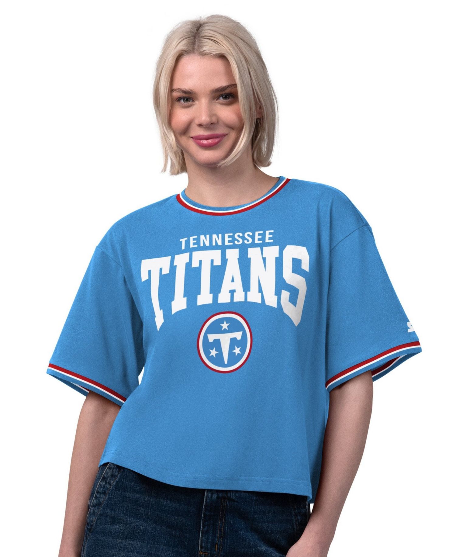 Women's Light Blue Tennessee Titans Ace Cropped T-Shirt