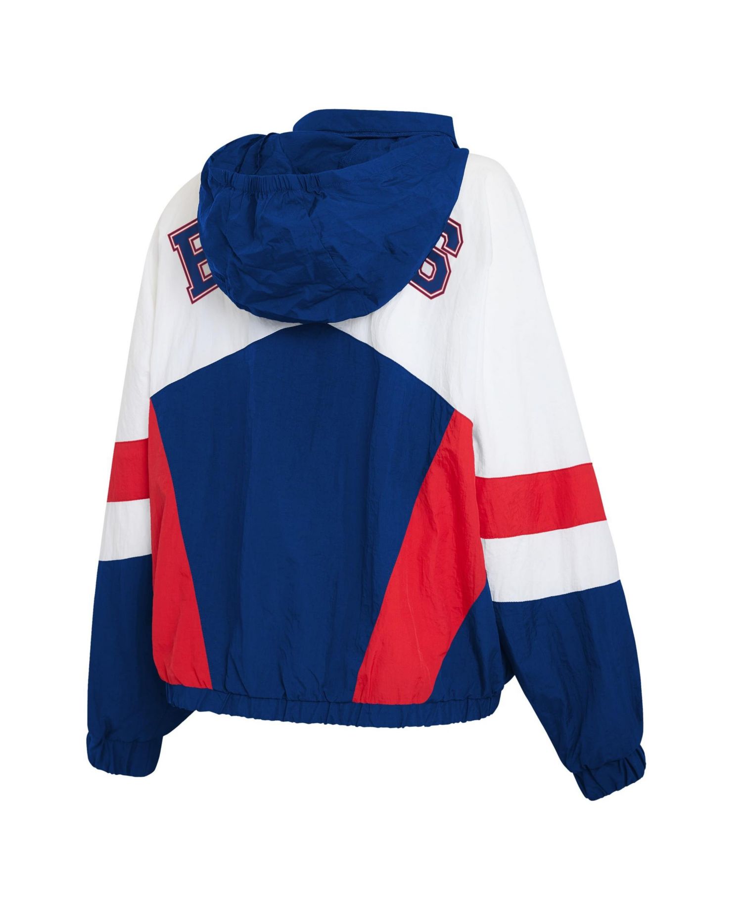 Women's White/Royal Buffalo Bills Throwback Crinkle Full-Snap Hooded Windbreaker Jacket