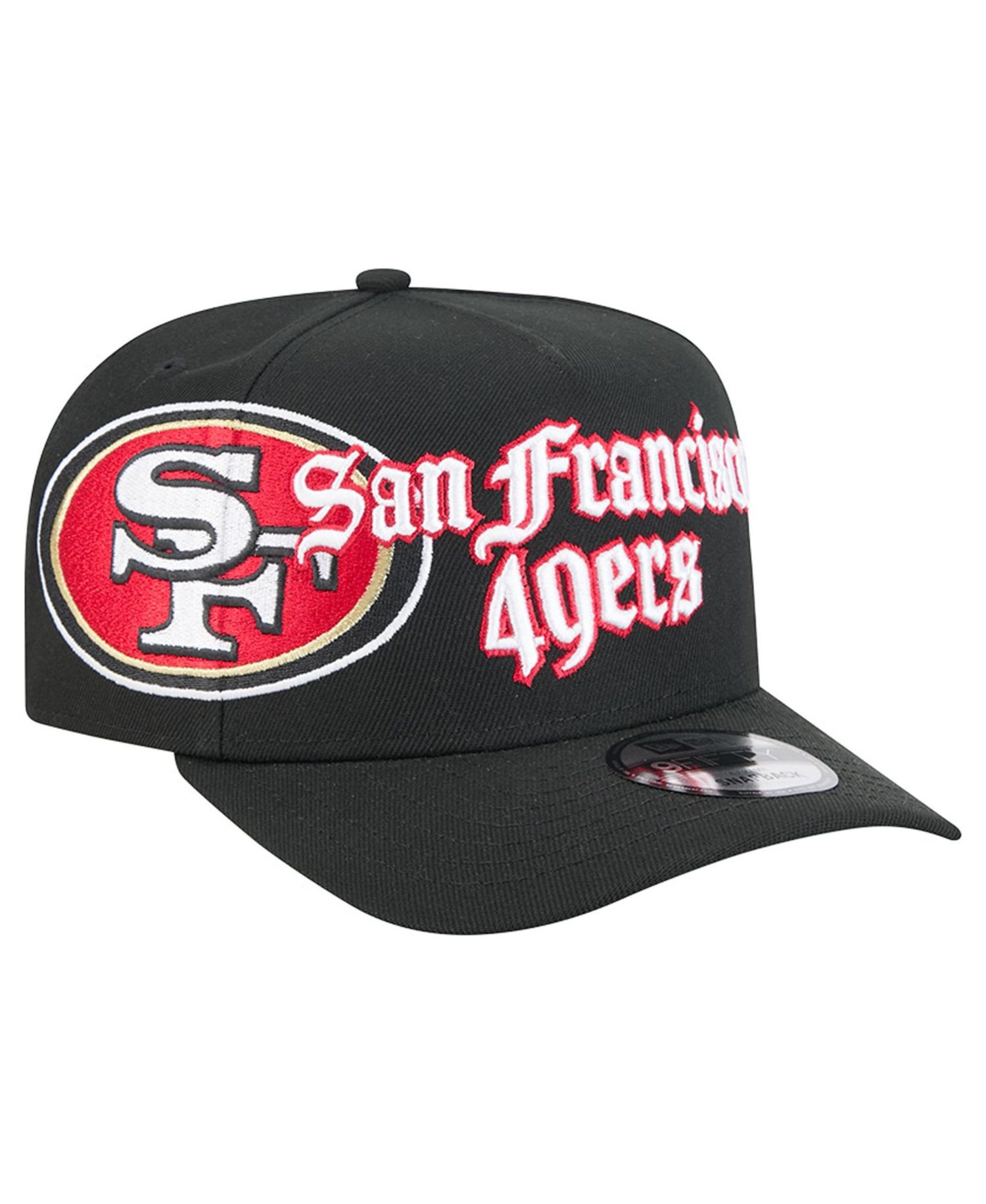 Men's Black San Francisco 49ers Proud A-Frame 9FIFTY Snapback Hat